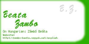 beata zambo business card
