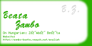 beata zambo business card